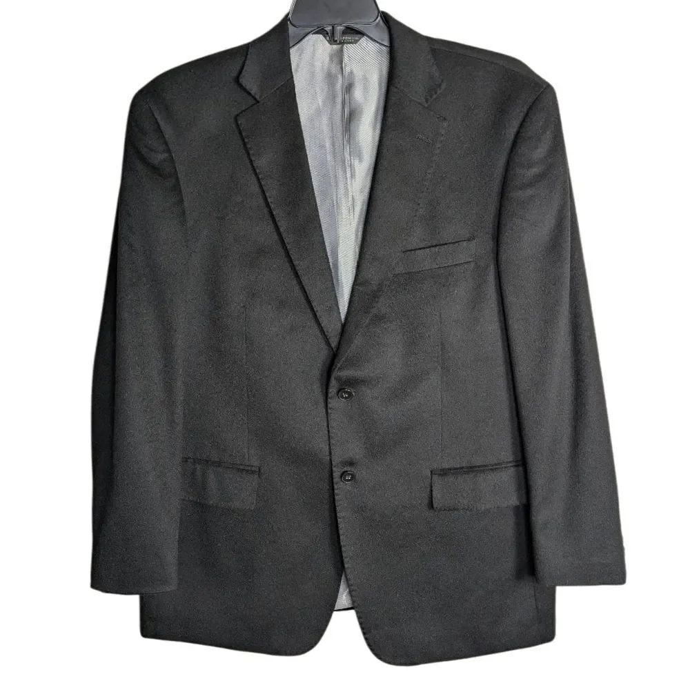 Harold Powell Black 100% Cashmere Soft Classic Blazer Sport Jacket Mens 43R